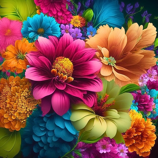 flores de colores