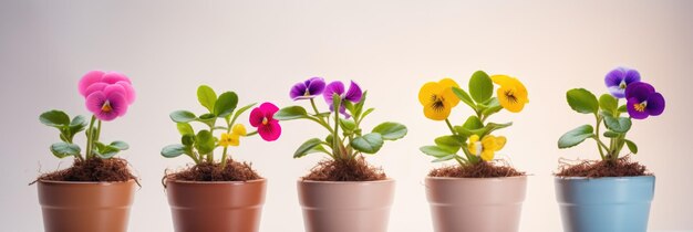 Foto flores coloridas de margarida de cabo isoladas em um vaso de cerâmica