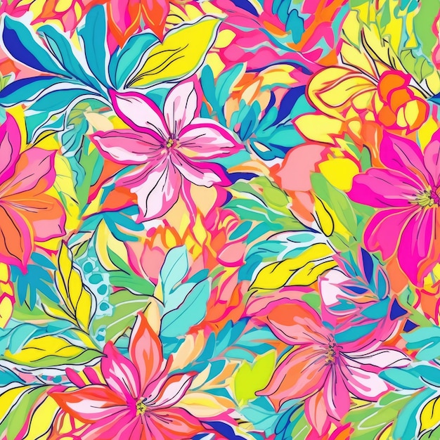 flores coloridas em cores coloridas em um fundo colorido