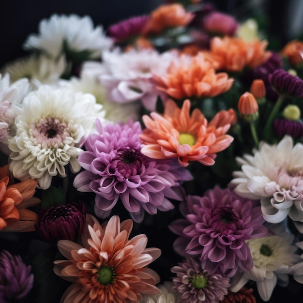 Flores coloridas flores florecientes para celebrar el día de la madre.