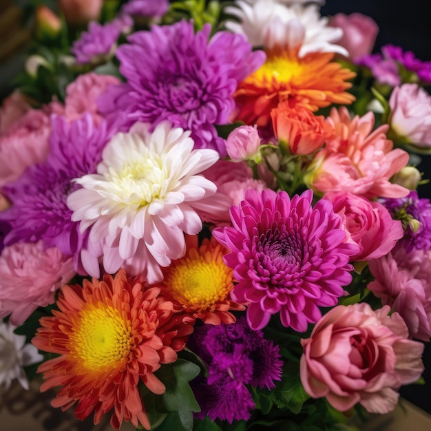 Flores coloridas flores florecientes para celebrar el día de la madre.