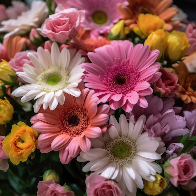 Flores coloridas florescendo flores para comemorar o dia das mães