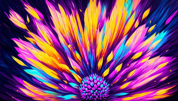 flores coloridas pintura acrílica y arte