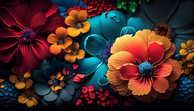 Flores coloridasGenerative AI