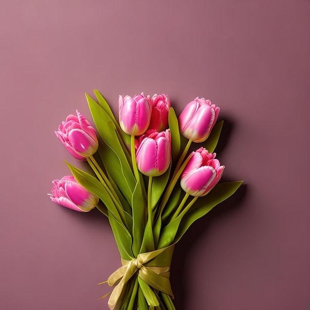 Flores cor de rosa em fundo rosa