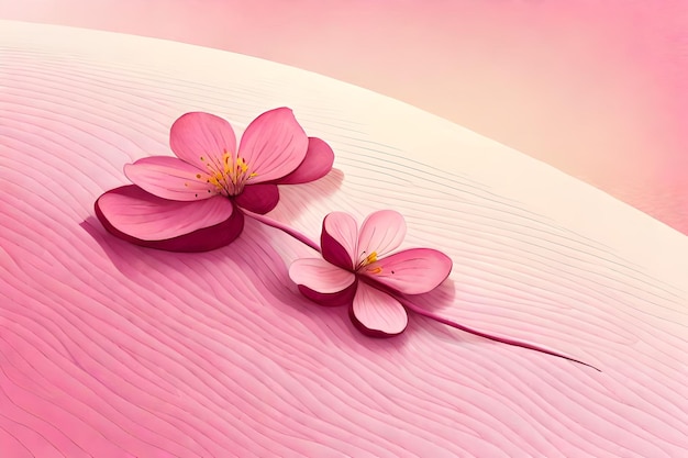 Flores cor de rosa em um fundo rosa