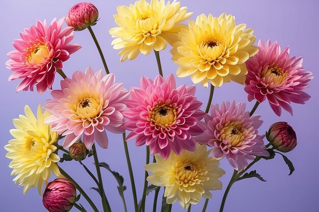 Las flores del crisantemo contra un fondo gradiente