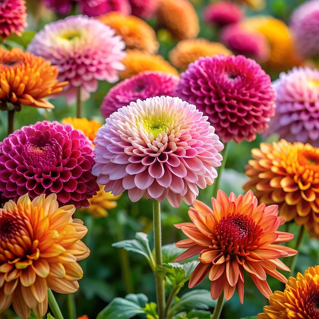 Flores de crisantemo en el jardín