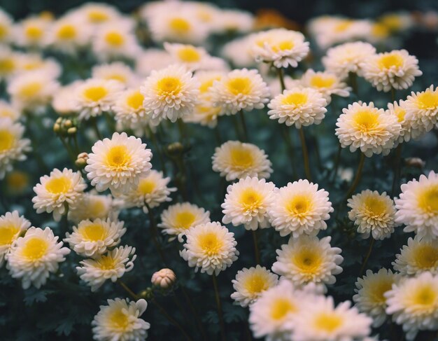 Las flores de un crisantemo