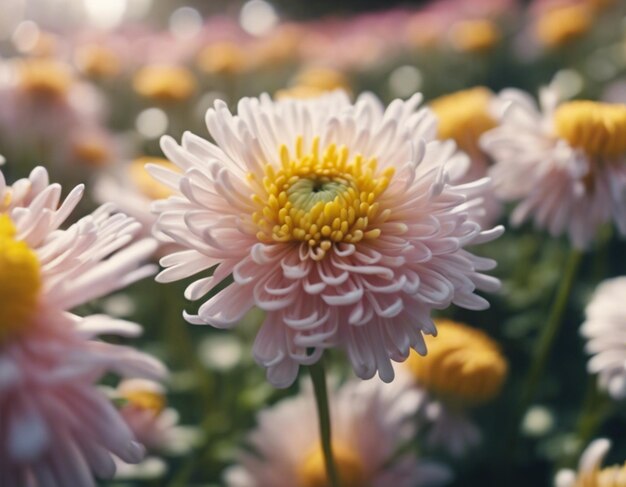 Foto las flores de un crisantemo