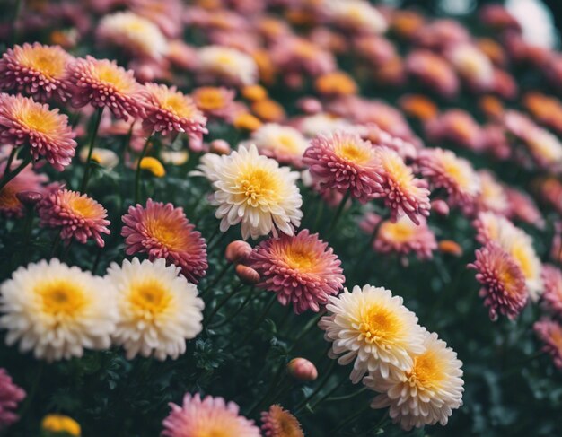 Foto las flores de un crisantemo