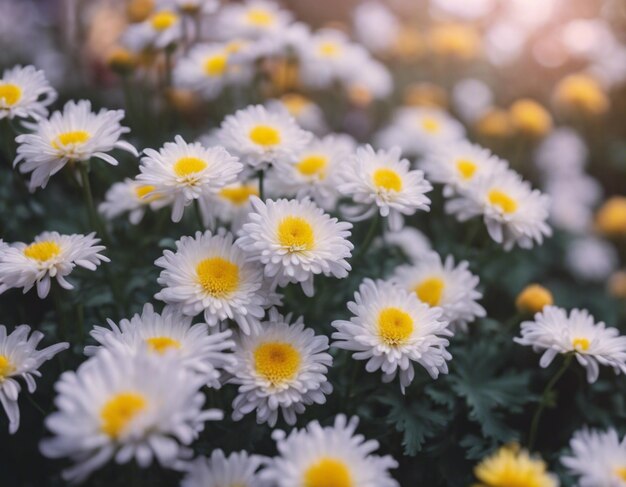 Las flores de un crisantemo