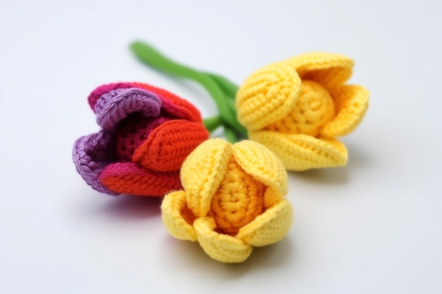 Flores a crochet para un ramo primaveral