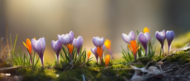 Flores de crocus de primavera