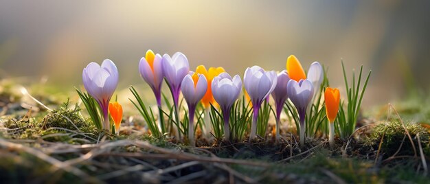 Flores de crocus de primavera