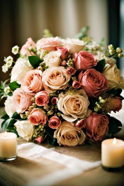 Foto flores de buquê de casamento photoreal