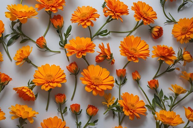 Flores de calêndula isoladas em fundo transparente