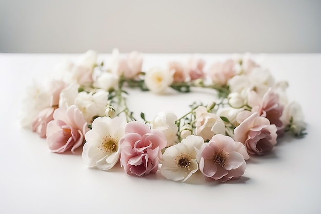 Flores de casamento em fundo branco