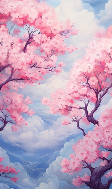 flores de cerejeira rosa no céu