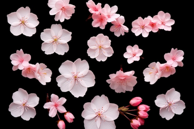 Flores de cerejeira sonhadoras em um fundo claro Generative Ai