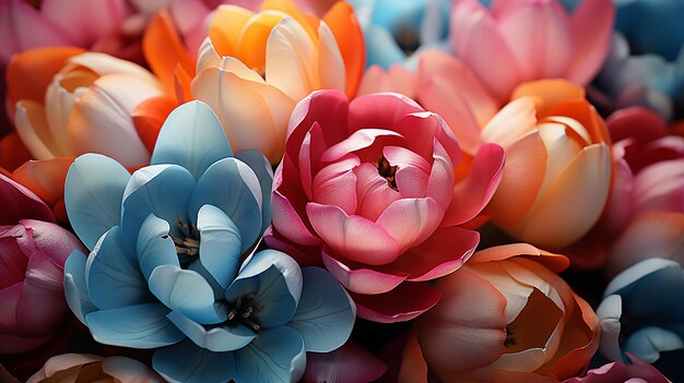 Flores de cores vibrantes campos de tulipas rolando no esplendor da Holanda