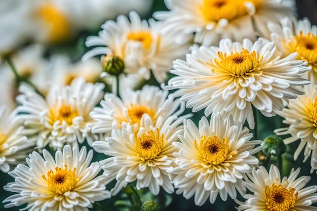 Flores de crisântemo floresceram no jardim realista