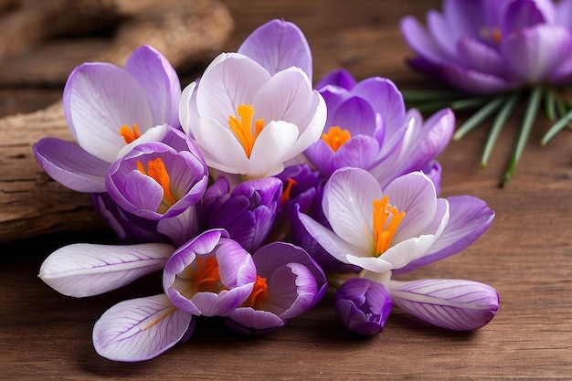 Foto flores de crocus beleza do zênite