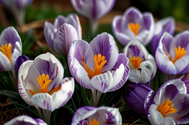 Foto flores de crocus beleza do zênite