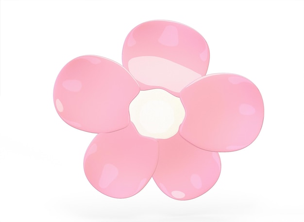 flores de desenho animado em um fundo branco renderização 3D