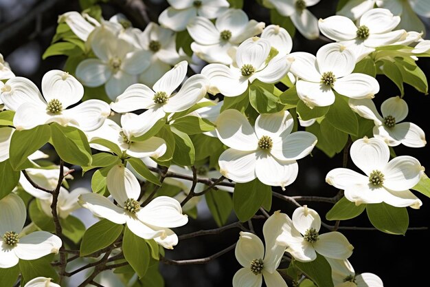 Flores de dogwood na primavera