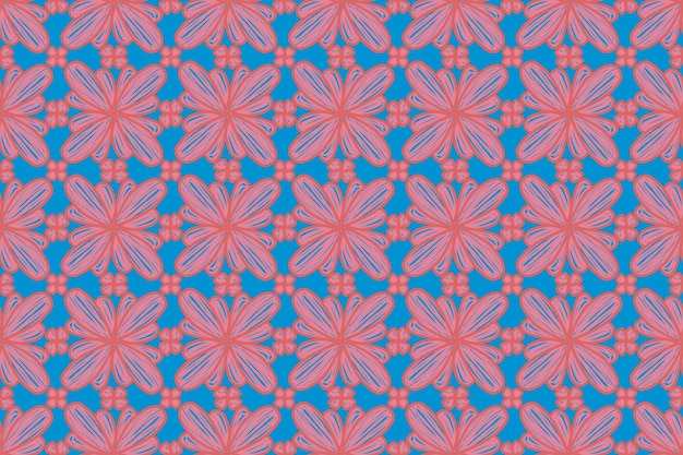 flores de linha rosa com fundo azul