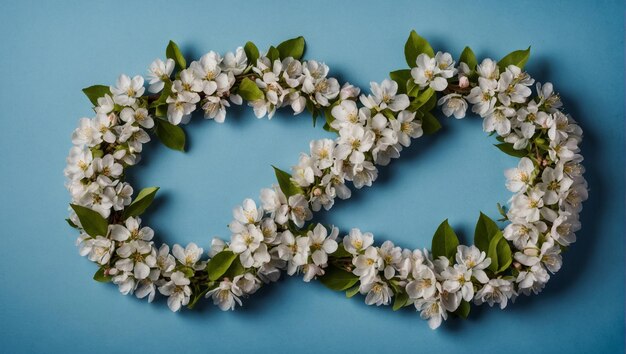 Flores de maçã em diferentes formas AI generativa de primavera