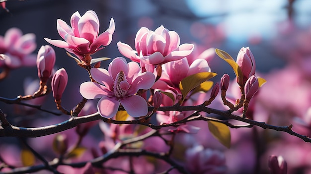 flores de magnólia HD 8K papel de parede Imagem fotográfica de estoque