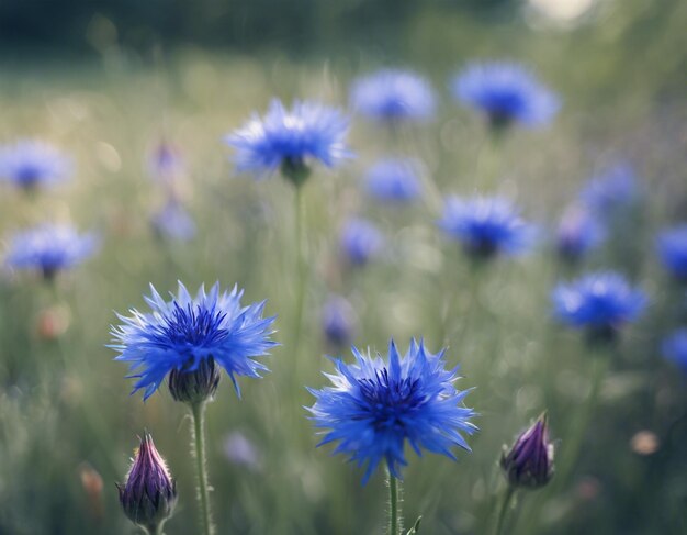 Flores de milho azuis