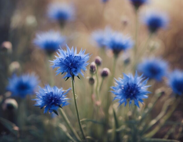 Flores de milho azuis