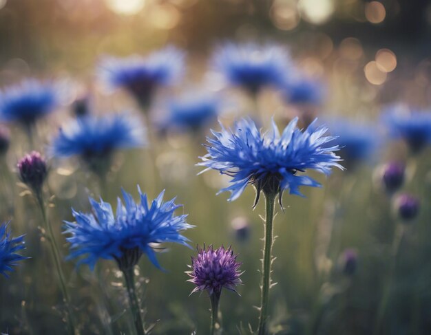 Flores de milho azuis