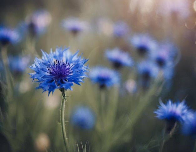 Flores de milho azuis