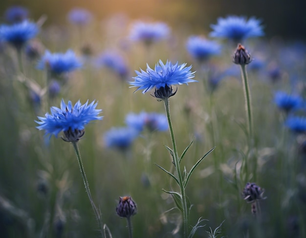 Flores de milho azuis