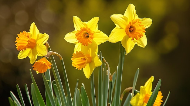 Flores de narcisos no campo Generative Ai