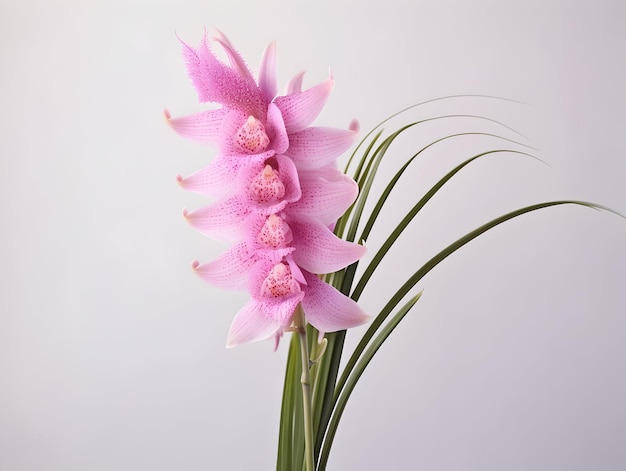 Flores de orquídea de cauda de raposa em fundo de estúdio, flores de orquídeas de caoda de raposa lindas imagens de flores