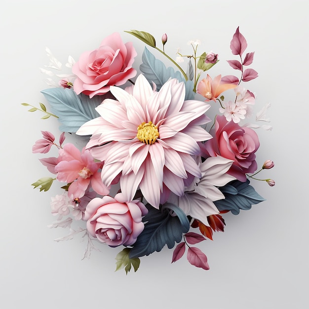 Flores de papel colorido várias imagens artificiais feitas Generative AI