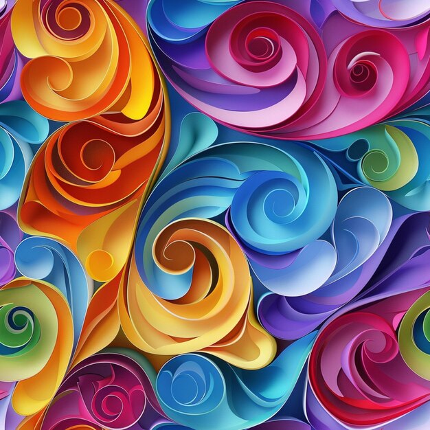 flores de papel de cores brilhantes estão dispostas em um padrão generativo ai