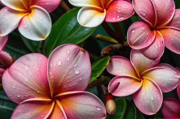 Foto flores de plumeria descascadas