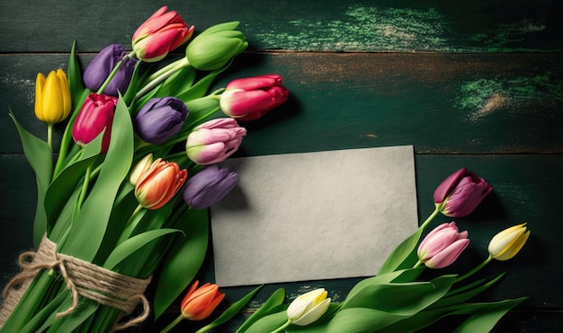 Flores de primavera em fundo com espaço de cópia para tema de primavera de texto