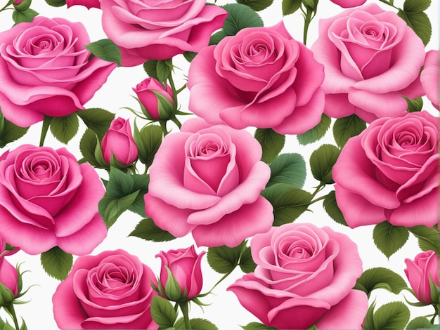 Flores de rosa em um arranjo floral isolado em fundo branco ou transparente