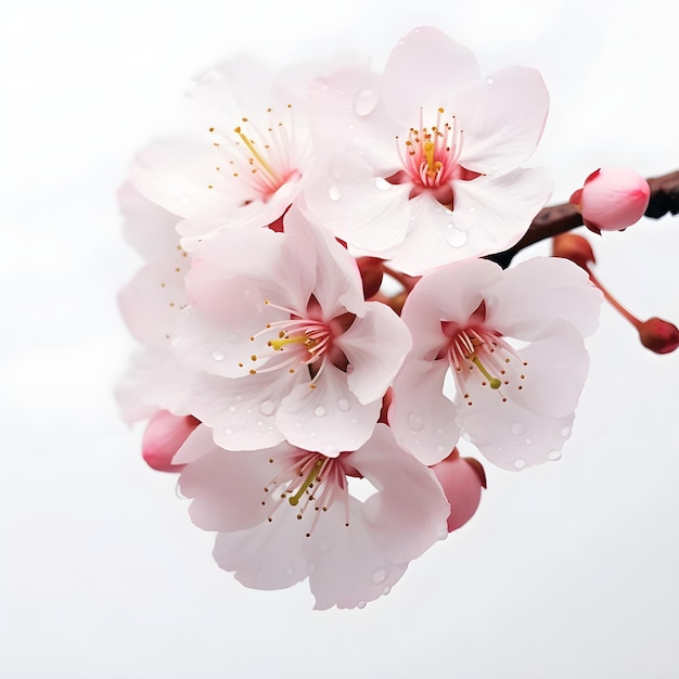 flores de sakura isoladas em fundo branco
