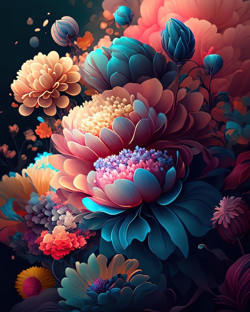 flores de textura fundo de papel de parede colorido