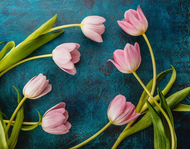Flores de tulipas cor de rosa