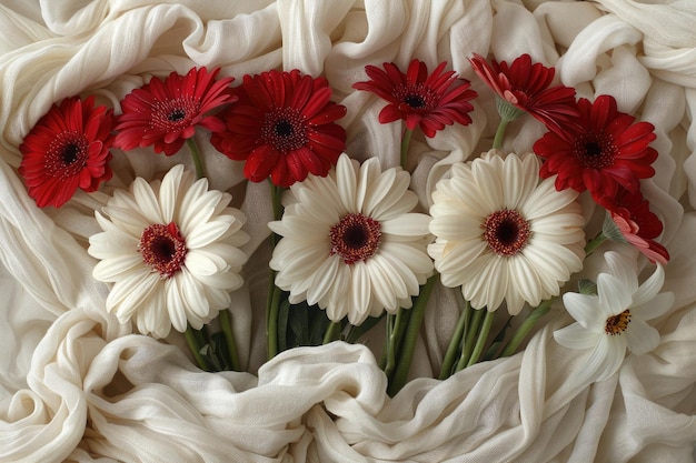 flores de verão em tecido de algodão para fotografia profissional de fundo