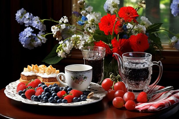 Flores y desayuno para el día del padre.